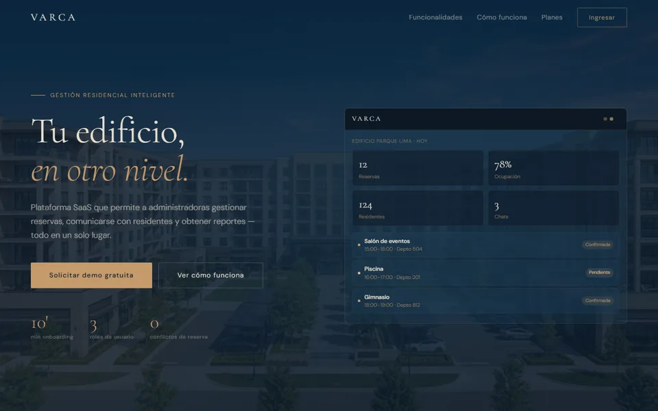 Vista previa de Varca Dashboard